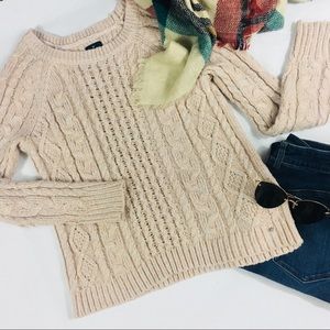 5$ 😍 American Eagle Metallic Knit Sweater - Sz L